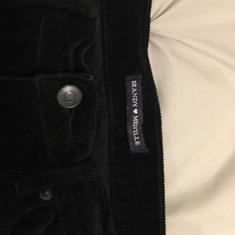 Brandy Melville Black Velvet Stripe Skirt